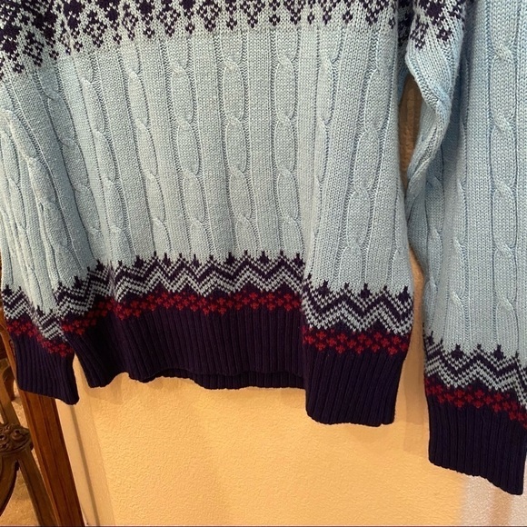 Vintage OSHMAN’S Blue Fair Isle Sweater Size Medium-Unisex - Picture 4 of 9